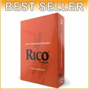 Top Quality Rico Baritone Saxophone Reeds - Strength 2.5, 10-Pack for Musicians