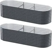 [GREEN FINGERS] x2 Garden Bed 240X80X56cm Raised Planter Box Container Galvanised