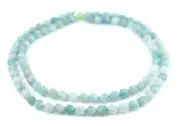 Faceted Diamond Cut Amazonite Beads 8mm Blue Gemstone 15 Inch Strand