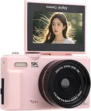 Dpofirs 5K Digital Camera for Photography Video, WiFi 75MP Vlogging Cameras for YouTube, UHD Autofocus Video Cameras 3in 180° Flip Screen with 18X Zoom Flash for Content Creators