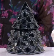HomeWorx (Slatkin + Co.) Iridescent Black Ceramic Tree Candle Tree Candle-Large