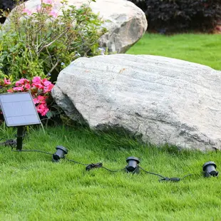 太陽能燈戶外庭院草坪燈家用室外花園防水LED一拖三投射燈水底燈