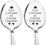 Couple Valentines Day Gift Set for Him Her Coffee Spoons Gifts for Husband Wife Anniversary Birthday Gifts for Boyfriend Couple Engagement Gifts for Brife Groom Wedding Gifts Set