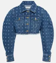 [Nina Ricci] Nina Ricci Cropped denim jacket AU 18 blue