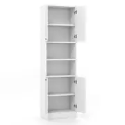 Costway Kitchen Pantry Cabinet 190CM Tall Dispaly Cabinet Storage Cupboard White