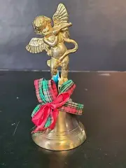 Vintage Brass Angel Cherub Hand Bell Connoisseur Collection 6"
