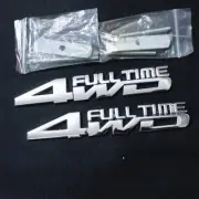 2x Silver Chrome 4WD FULL TIME Metal Front Grille Emblem Badge Motors Limited 3D (for: Porsche)
