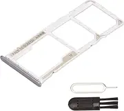 SIM Card Tray Plastic Slot Holder Dual SIM Card Tray with Card Pin Note 10 (Silver)