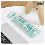 MOFII Wireless Keyboard and Mouse, Cute Colorful 68 Round Keycap Compact Keyboar