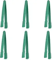 Plastic Tweezers Set for Crafts and Children, 6 Pieces, Curved Head Design (Flat head)