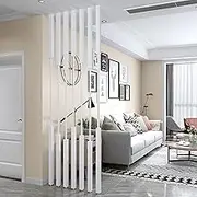7pcs Room Divider, Wall Separator Privacy Screen, Freestanding Partition Column for Room Separation, Modern Room Divider Post, 155-300cm, Black(7pcs-B,165cm/65in/5.41ft)