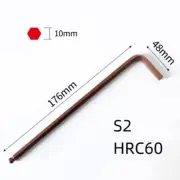 10mm Ball End Hex Key Wrench, L Shaped Long Arm S2 Steel Repairing Tool