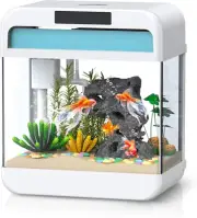 Fish Tank Aquarium 2.2 Gallon with Adjustable Lighting and Triple Function Pump
