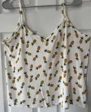 Old Navy Womens Cami Tank Top Strappy Sleeveless Scoop Neck Pineapple L New