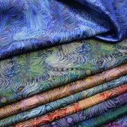 50*75cm Peacock Feather Pattern DIY Material Chinese Style Jacquard Fabric