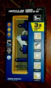 5pc Carbide Router Bit Set with Non-Stick Coating ~1/4" Shank~ Model #HA182-1