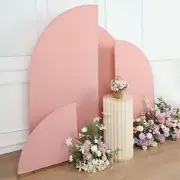 4 Matte DUSTY ROSE Fitted Spandex Half Moon Wedding Arch Backdrop STAND COVERS