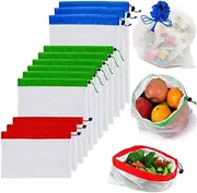 MXKTA 12sff Reusable Mesh Produce Bags, f, 12 pcs