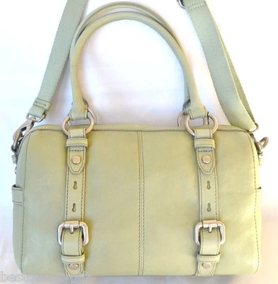 NEW FOSSIL MADDOX LIGHT SAGE GREEN LEATHER SATCHEL,CROSSBODY,SHOULDER BAG,PURSE