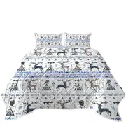 Purplish Native American Art Pattern Stripes Coverlet