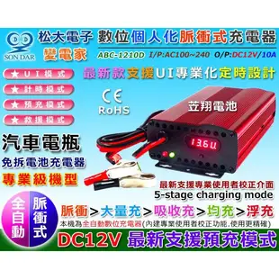 ☼ 台中苙翔電池 ►台灣製 變電家 ABC-1210M 汽車電池 充電器 CE認證 機車電池 充電機 12V10A