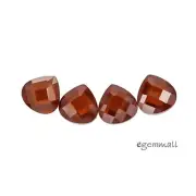 6 CZ Cubic Zirconia Flat Pear Briolette Beads 8x8mm Light Garnet Red #64600