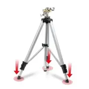 Impact Sprinkler on Adjustable Tripod Base, 360 Degree Brass Sprinkler 48inch