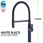 Round Black Pull Out Kitchen Sink Tap Tall Laundry Basin Mixer Swivel Faucet