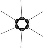 DOITOOL 6Pcs Plastic Flagpole Stand Sturdy Tabletop Flag Holder for Office Decoration Easy to Install Flag Bracket Stable Base for Parties and Events