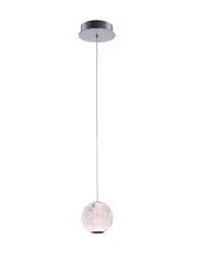 Callea 1 Light LED Pendant in Chrome with Clear Crystal-Look Acrylic