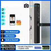 Smart Door Lock Waterproof Sliding Fingerprint WiFi App RFID Card Code Keyless