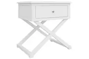 VI Hamilton Solid Timber 1 Drawer Side Table - X Leg