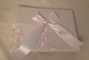 Silk Ribbon With Heart On Roses Wedding Guest Book - Signatures/ Autographs (2)