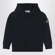 [Stone Island] Black cotton hoodie 10 Y Black