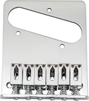 Musiclily 54mm Tele Bridge with 6 Modern Saddles for Squier Telecaster Electric Guitar,Chrome