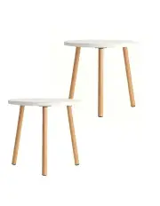 [SOGA] 2X Small Side Coffee Table 60x60cm in White