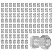 50 Packs Greenhouse Nuts and Bolts Square Head Bolts Nuts Greenhouse Repair Kit Parts Replacement G Silver
