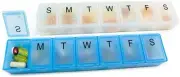 XL Monthly Pill Planner with Weekly Pill Organizer - 2 Times a Day with org. bin