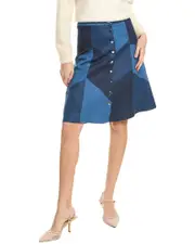 Gracia Patchwork Denim Skirt
