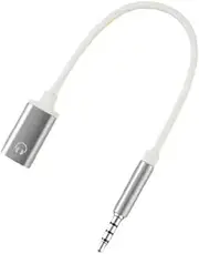 White Audio Adapter Cable, 3.5mm Male to Type C Female Audio Cable Cord Analog Cable Type-C Converter Earphone Adapter Compatible for MP3 Players, Smartphone Headphones,CD Players, Laptops, Tablets