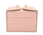 PU Jewelry Storage Box Mini Earrings Ear Stud Box Storage Case ContainerPink