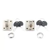 Metal Desk Drawer Dead Bolt Lock For Drawer Box Cabinet Cupboard Panel+2 SEDD