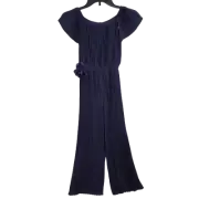 Monsoon Navy Blue Sunray Corsage Pleated Jumpsuit, Size: Girl's 9-10 Yrs *NWT*