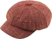 [Yiozoi] Plaid Newsboy Women's Flat Top Baker Hat Women's Casual Spring and Autumn Gatsby Hat