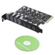 20 Gbps Bandwidth PCIe to USB 3.2 Gen 2 Adapter Card 7 Ports 4*USB-A 3*USB-C