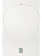 [Diane Kordas] Diane Kordas - 18-karat Rose Gold, Enamel And Diamond Necklace - Blue - One size One size Blue