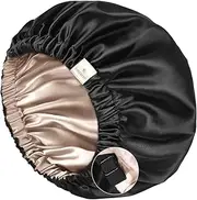 YANIBEST Silk Bonnet Satin Bonnet for Sleeping Women and Men, Adjustable Double Layer Hair Bonnet for Curly Braids Hair