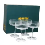 Coupe Glasses Set Of 4 Vintage Glassware Champagne Martini Cocktail Crystal