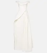 [Vivienne Westwood] Vivienne Westwood Bridal Tabitha off-shoulder faille gown AU 14 white