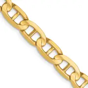 22 Inch 14K 5.25mm Concave Anchor Chain